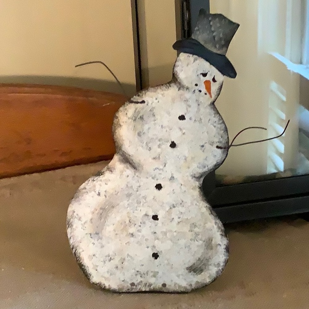 Handcrafted Metal Snowman